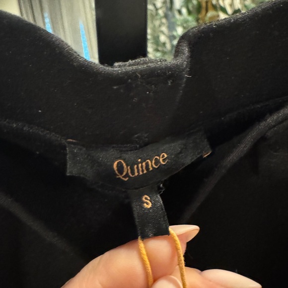 Quince Ultra Stretch Ponte Straight Leg Black Pants - Picture 7 of 7